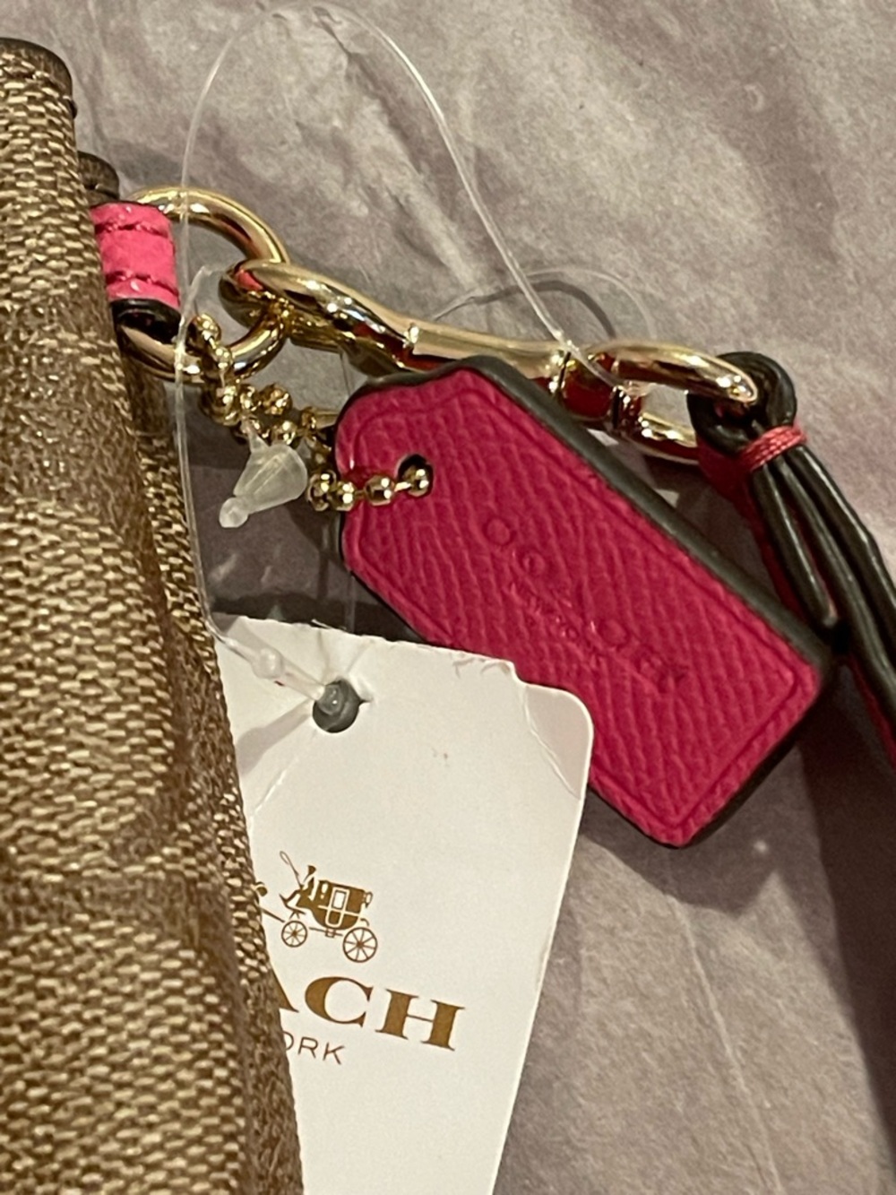 NWT Coach “Dahlia Pink”Double Zip Wristlet - Picture 3 of 9